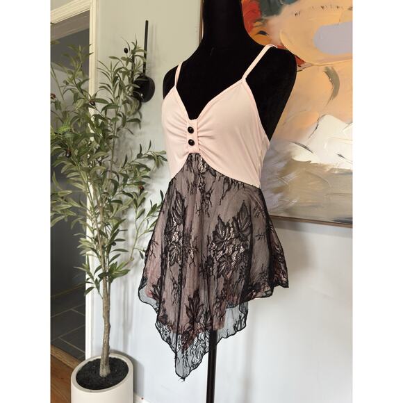 Dressfo Asymmetrical Laced Pink Camisole Size Small Fairy Grunge Babydoll - Picture 2 of 6